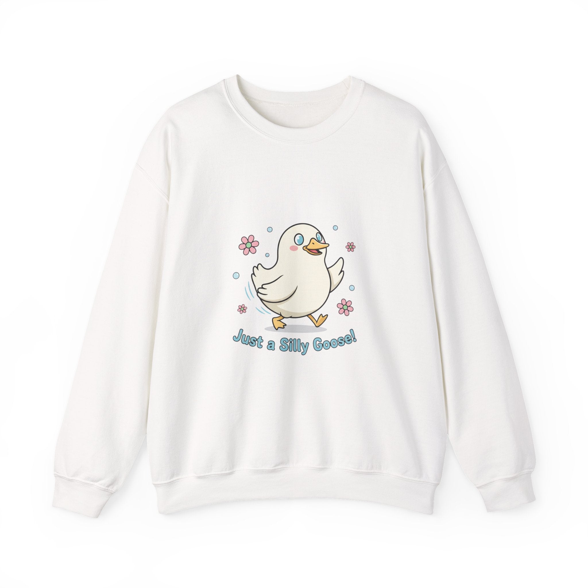 Silly Goose Cartoon Crewneck Sweatshirt | cute goose cartoon, honking goose meme