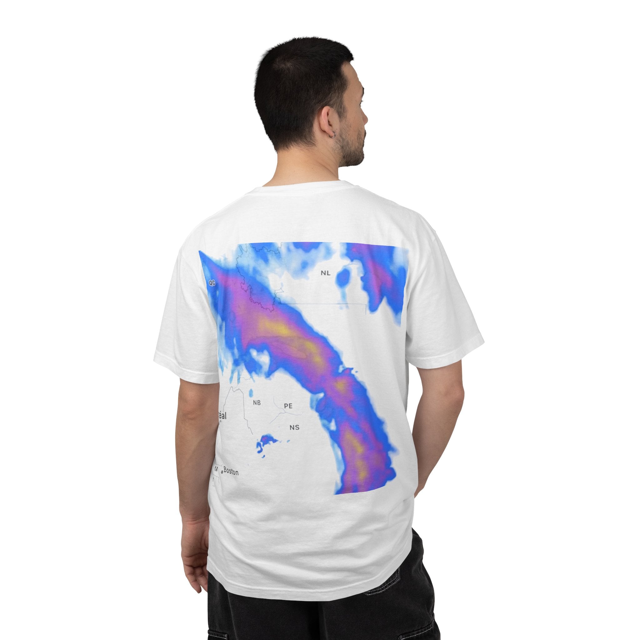 Raptors Logo T-Shirt — BTM Raptors Graphic Tee (Front Logo, Abstract Back Map)