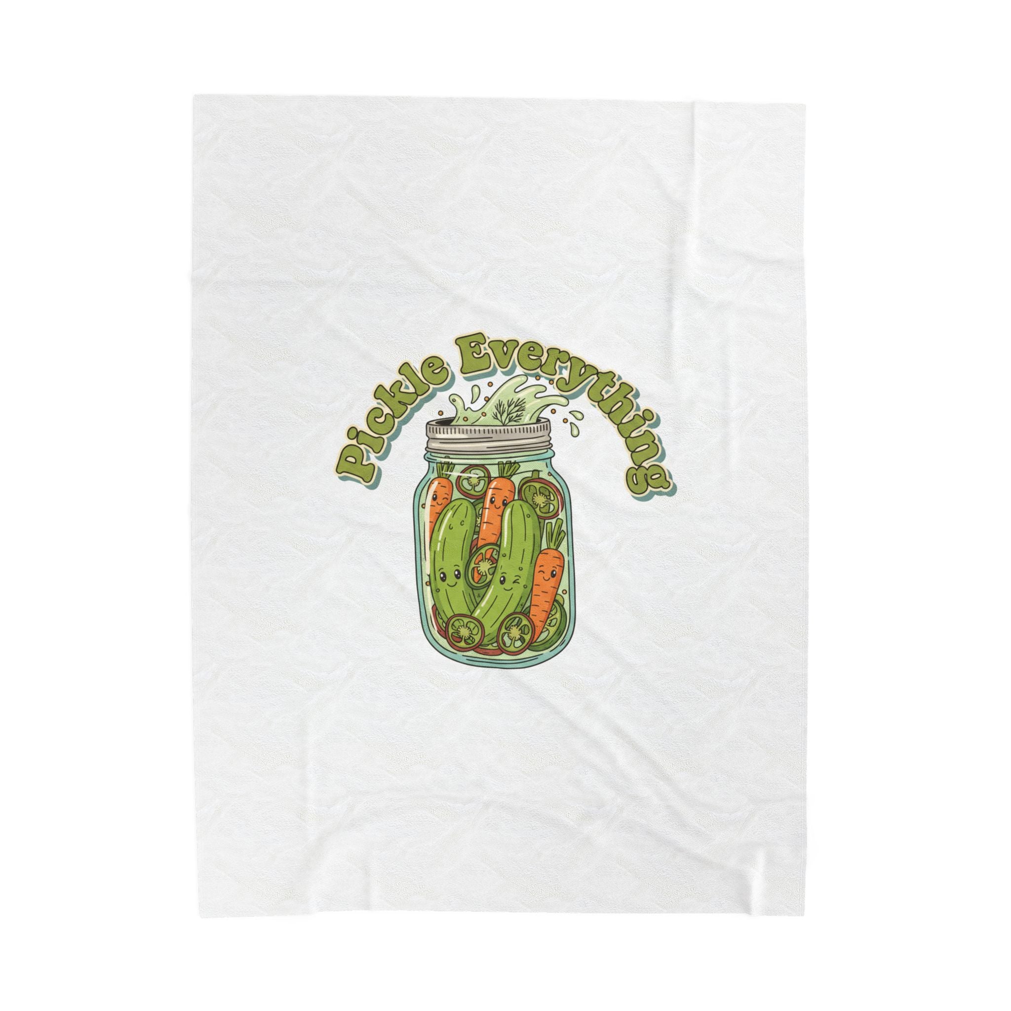 Pickle Everything Jar design Velveteen Plush Blanket | brine design, pickle lover