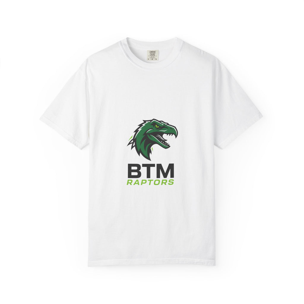 Raptors Logo T-Shirt — BTM Raptors Graphic Tee (Front Logo, Abstract Back Map)