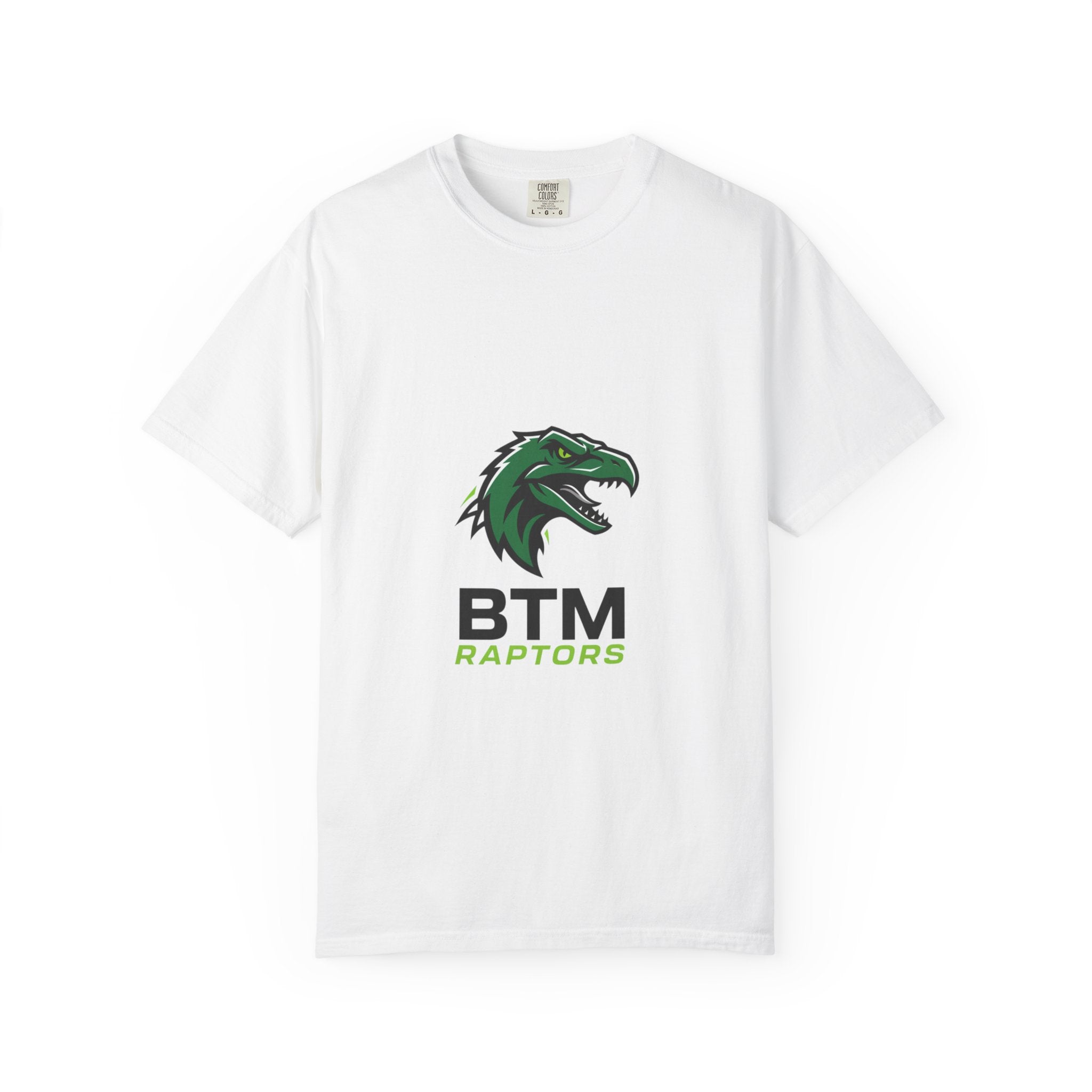 Raptors Logo T-Shirt — BTM Raptors Graphic Tee (Front Logo, Abstract Back Map)