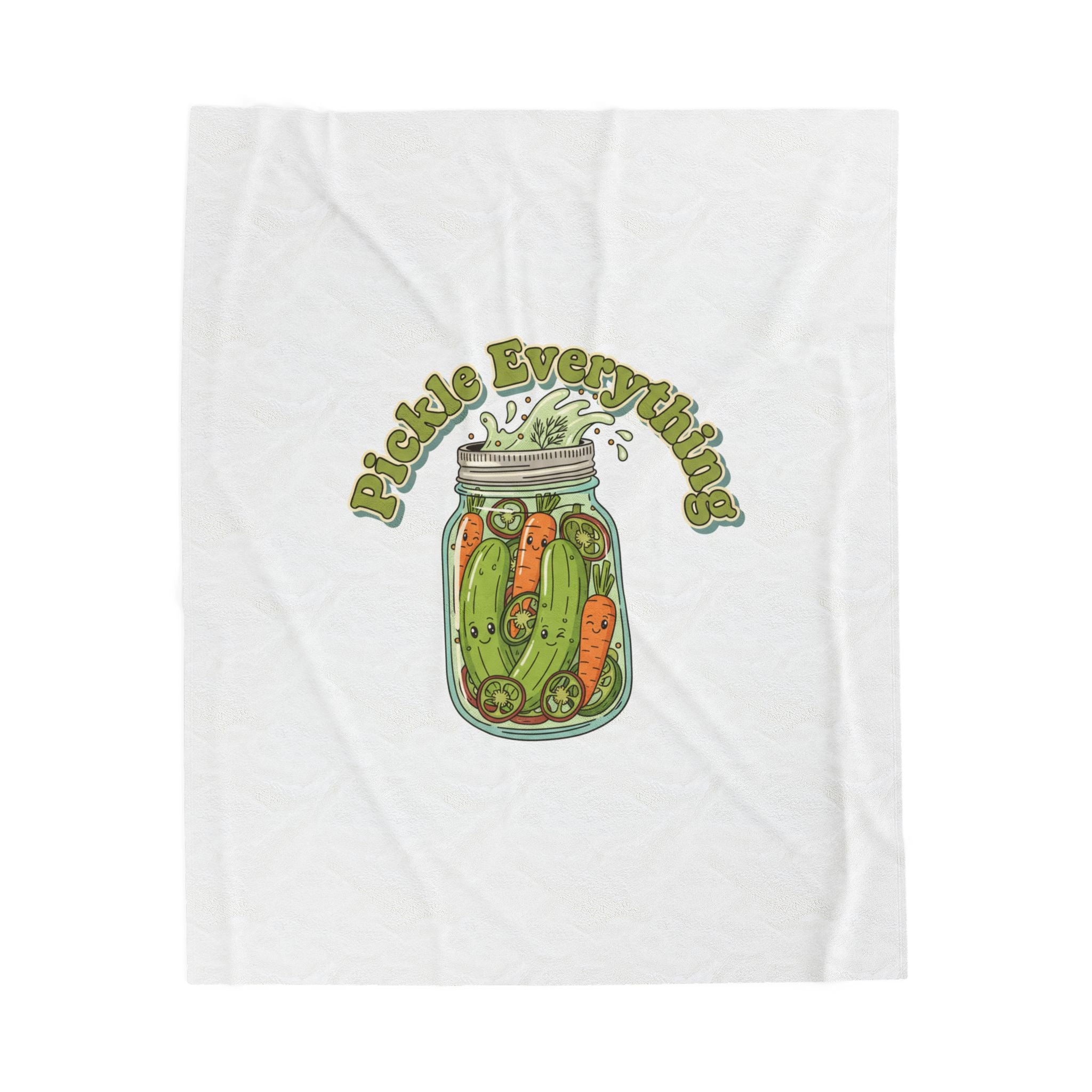 Pickle Everything Jar design Velveteen Plush Blanket | brine design, pickle lover