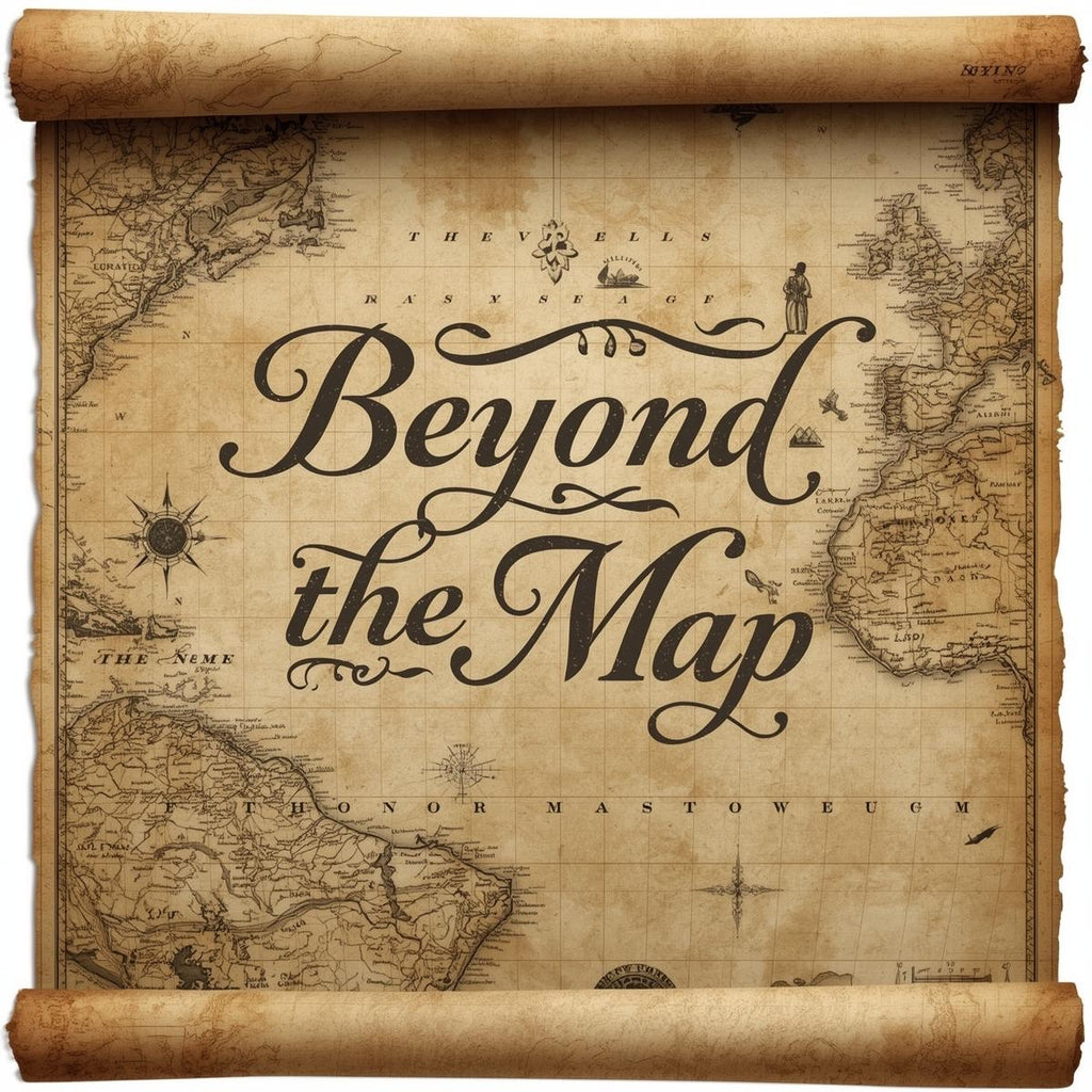 Beyond the Map Crewneck Sweatshirt — Adventure Graphic Pullover with Dino BTM Logo