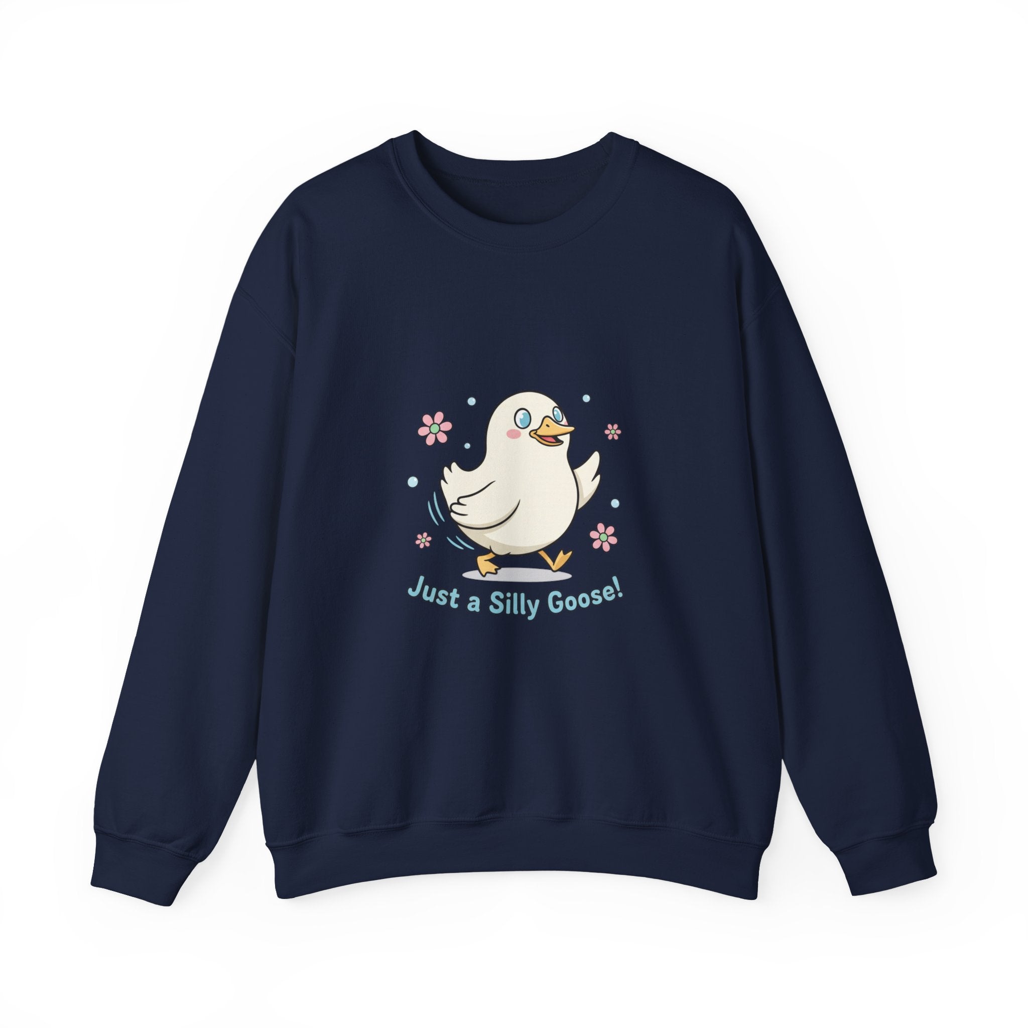 Silly Goose Cartoon Crewneck Sweatshirt | cute goose cartoon, honking goose meme