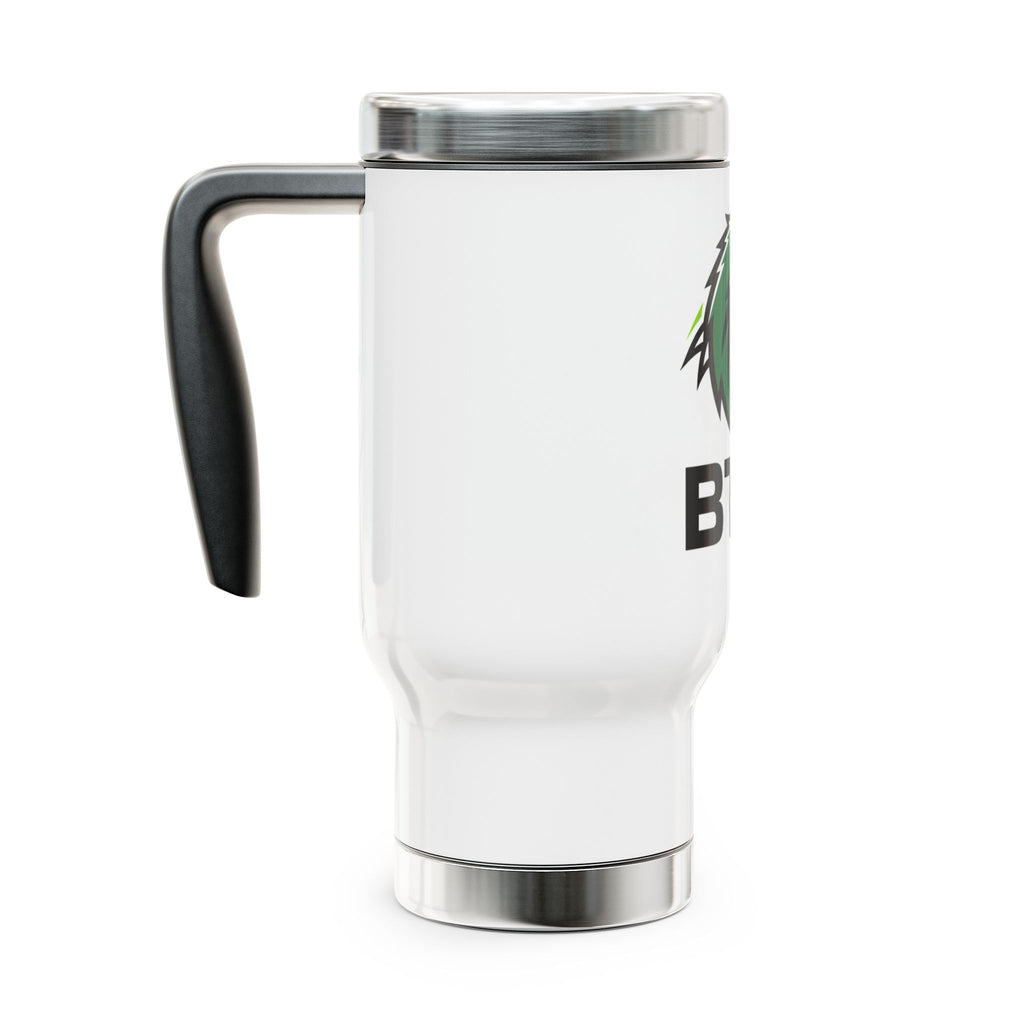BTM Green Dragon Travel Mug — 14oz Stainless Steel Insulated Tumbler with Handle