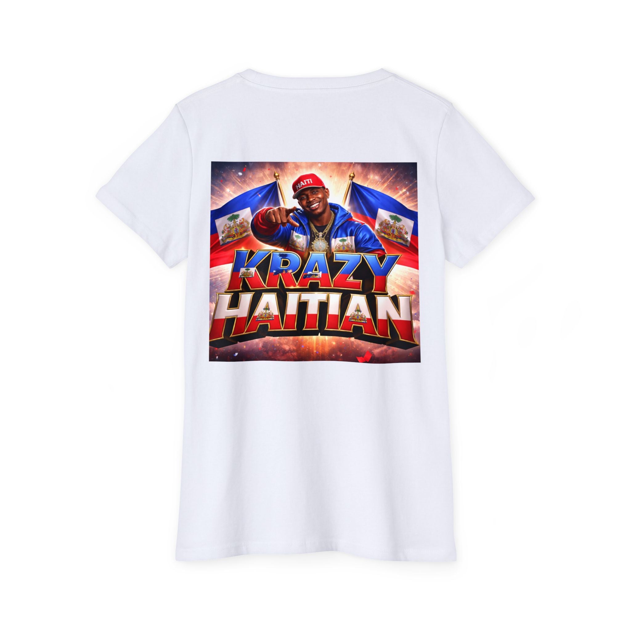 K Haitian Pride T-Shirt — 'Krazy Haitian' Patriotic KH Graphic Tee
