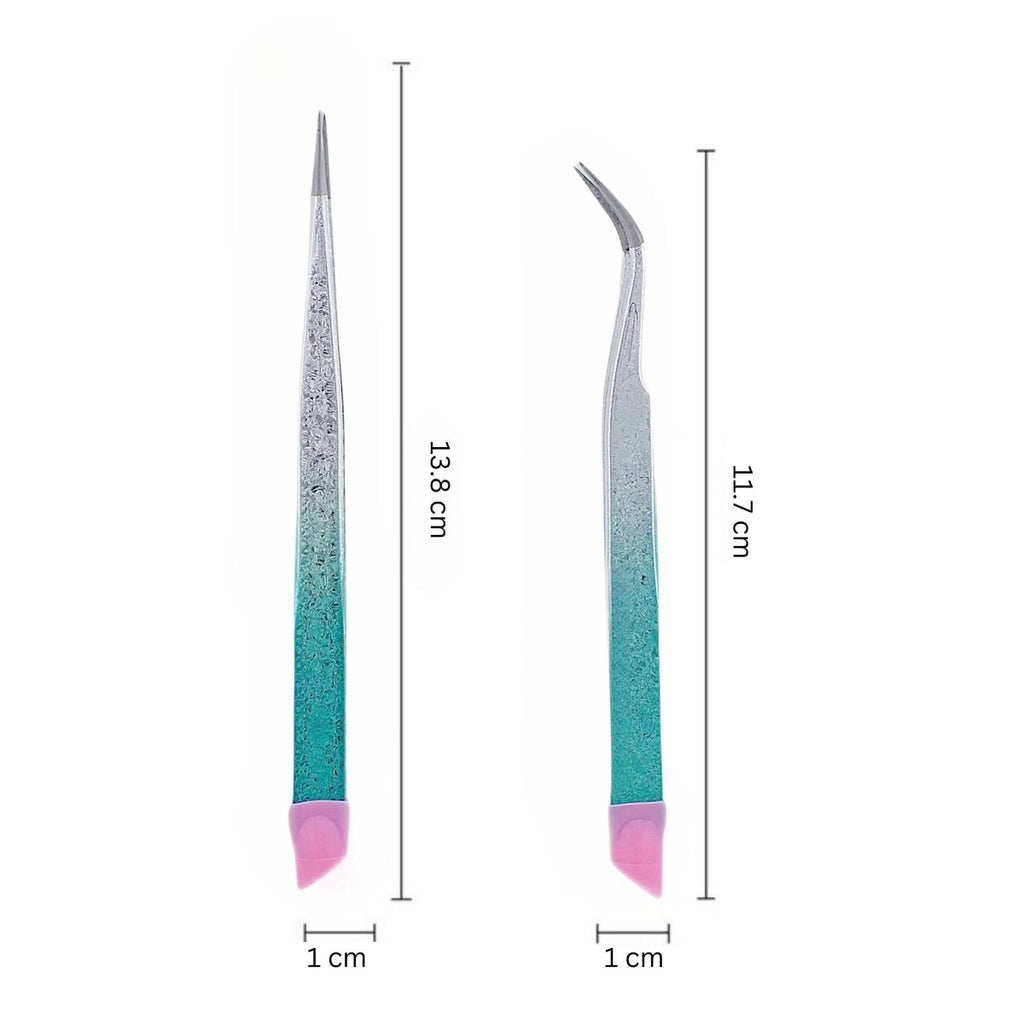 Tweezers Glitter Blue & Silver - 2PK